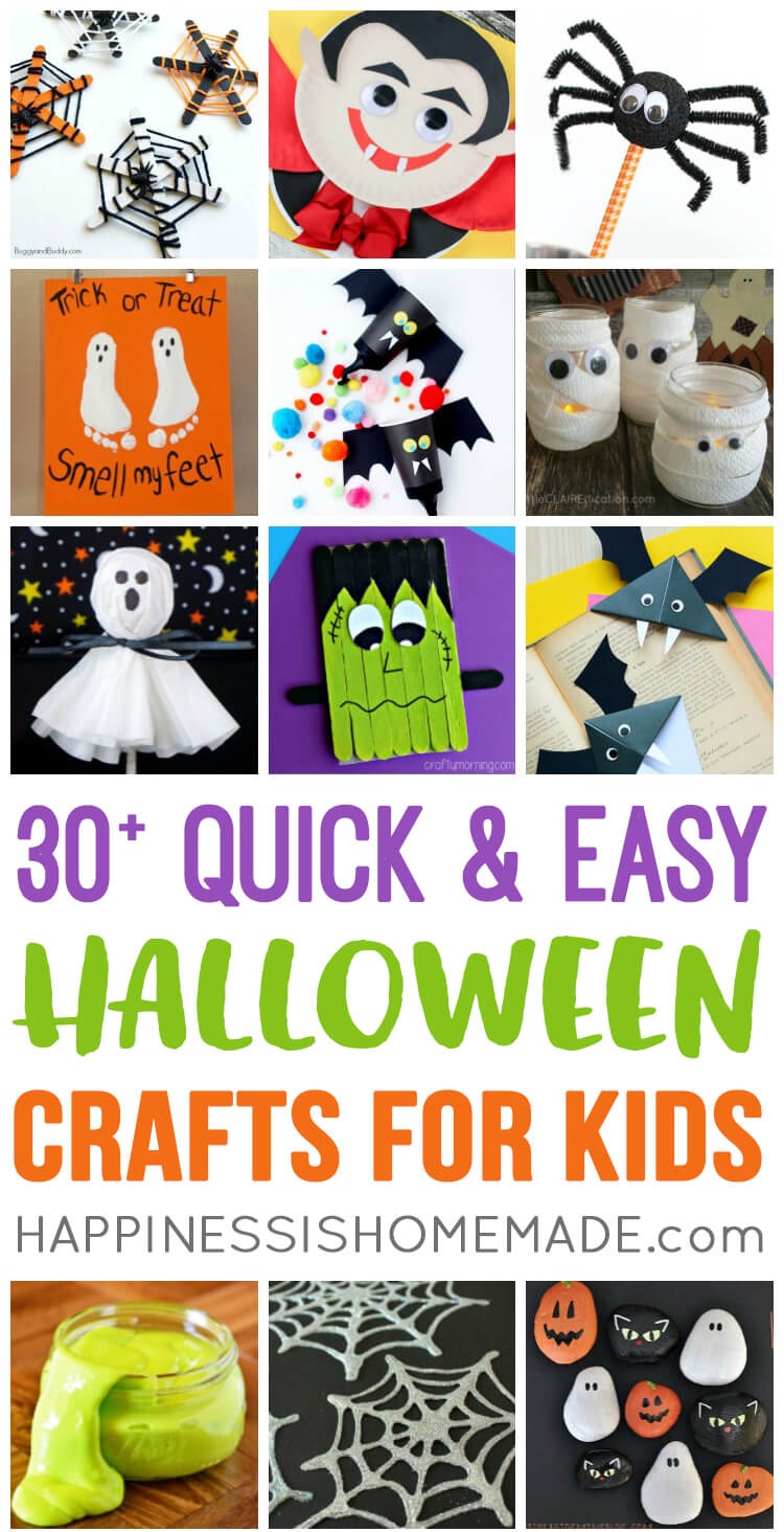 Quick &amp;amp; Easy Halloween Crafts For Kids - Happiness Is Homemade - Free Printable Halloween Paper Crafts