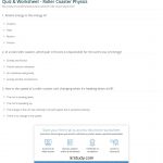 Quiz & Worksheet   Roller Coaster Physics | Study   Free Printable Physics Worksheets