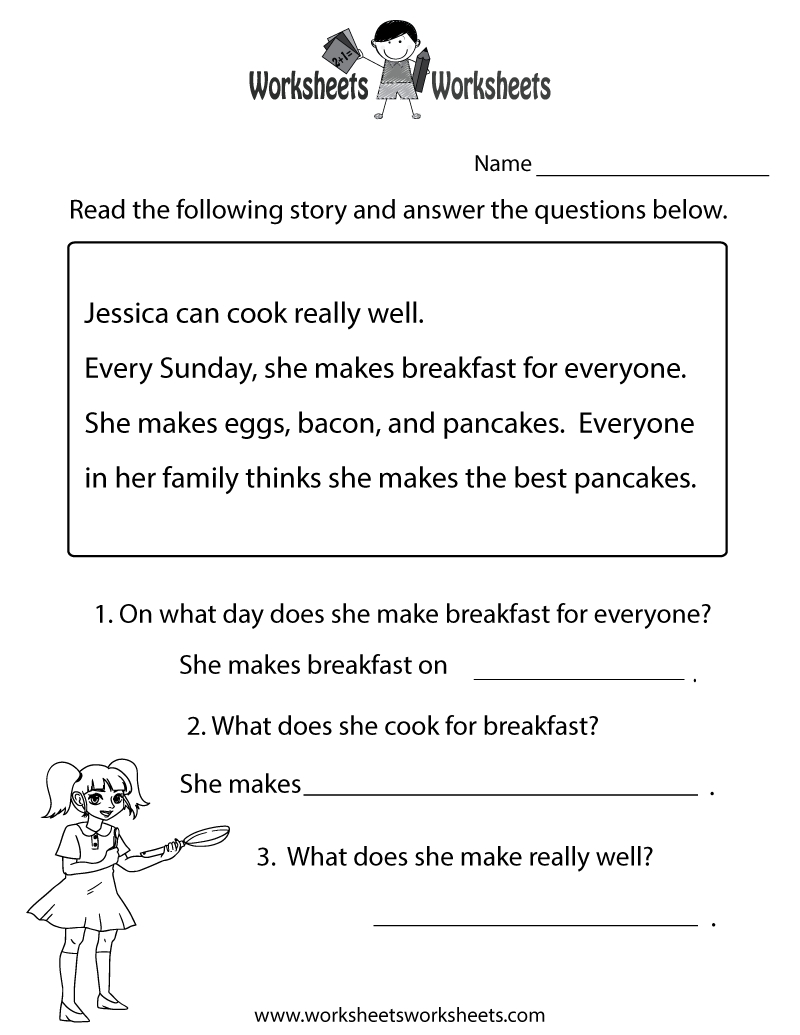 Reading Comprehension Test Worksheet Printable | Reading | Free - Free Printable Reading Passages With Questions