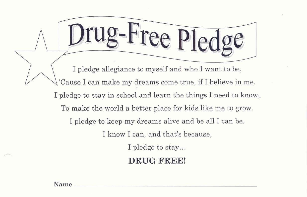 Red Ribbon Week - I Pledge To Be Drug Free! Bookmark - Free - Free Printable Drug Free Pledge Cards