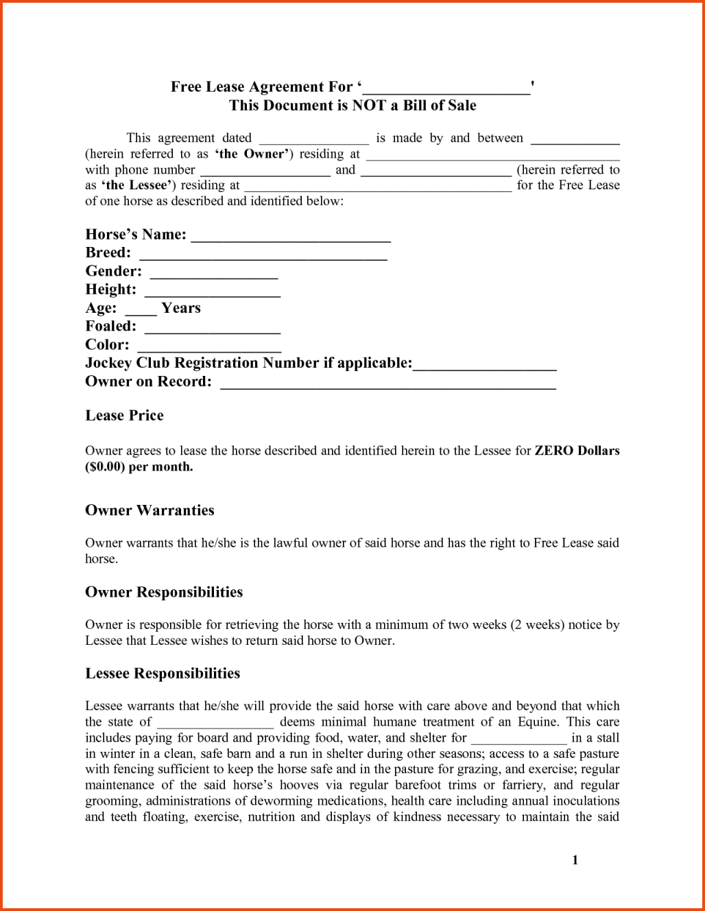 Rental Agreement Forms Free Printable | Lobo Black - Free Printable Lease Agreement Forms