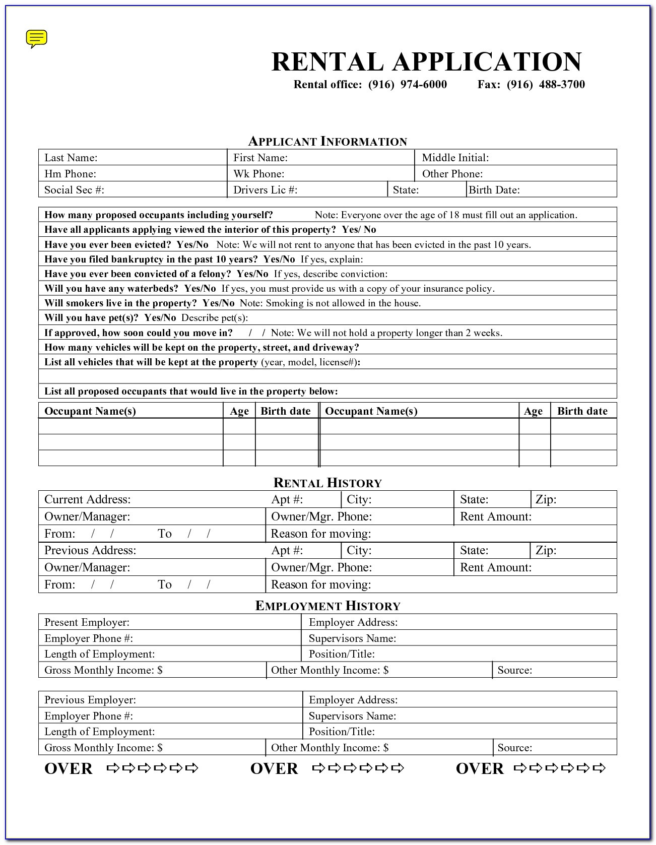 Rental Application Forms Free Printable - Form : Resume Examples - Free Printable Rental Application Form