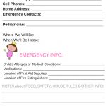 Resources And Advice For Babysitters And Parents | Asap Sitters   Free Printable Parent Information Sheet