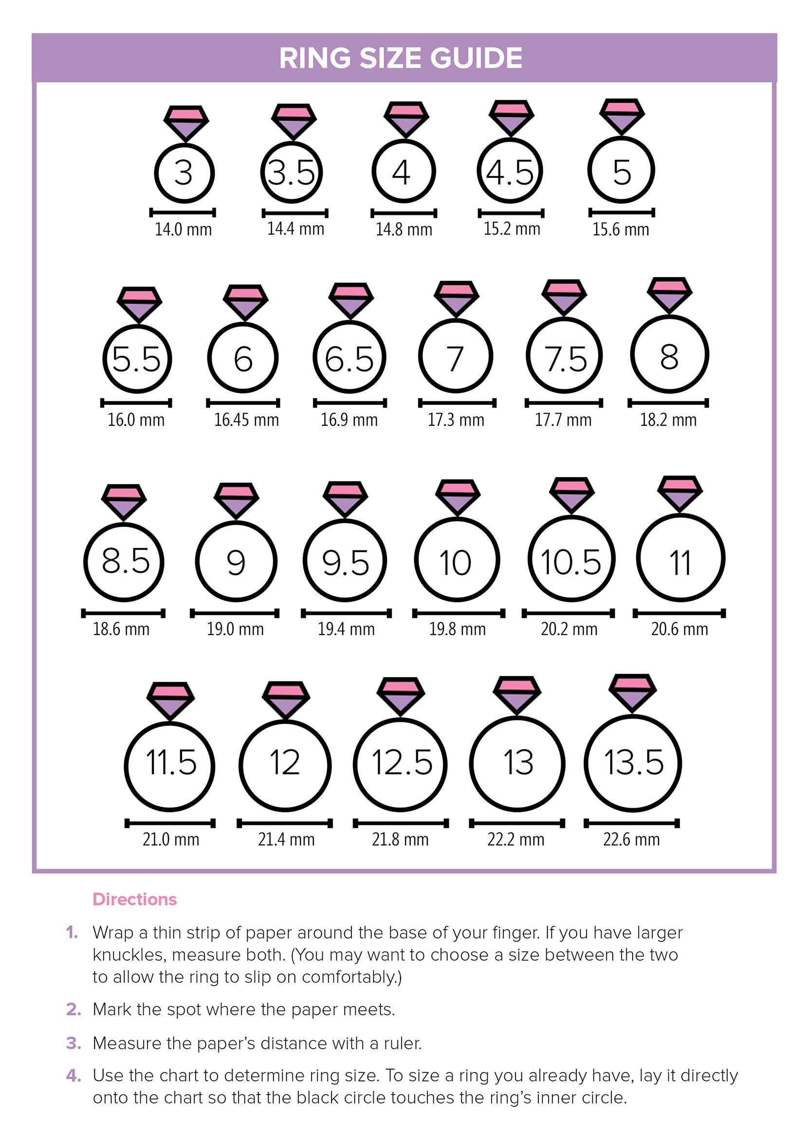 printable paper ring sizer