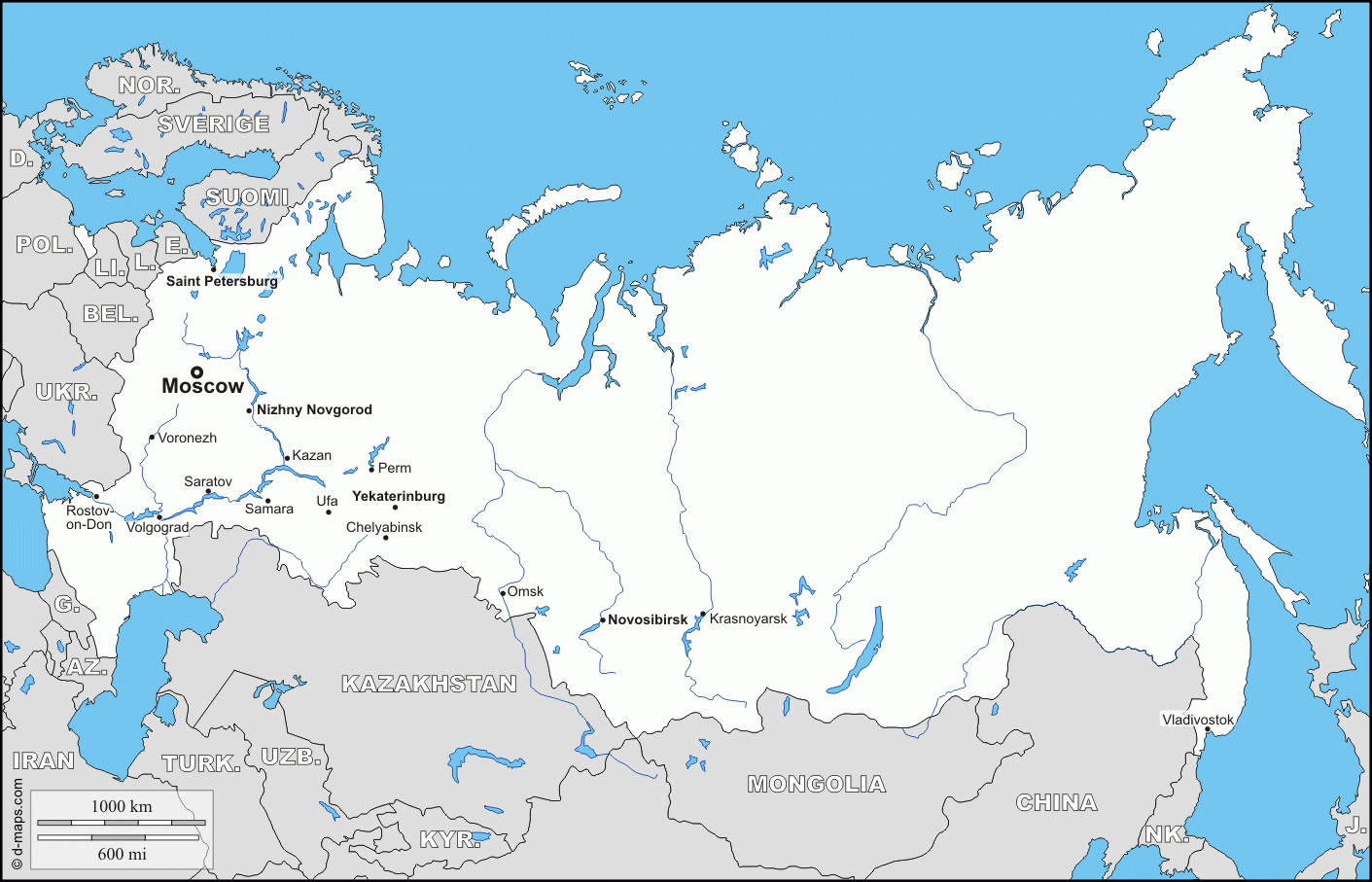 Free Printable Map Of Russia - Free Printable A To Z