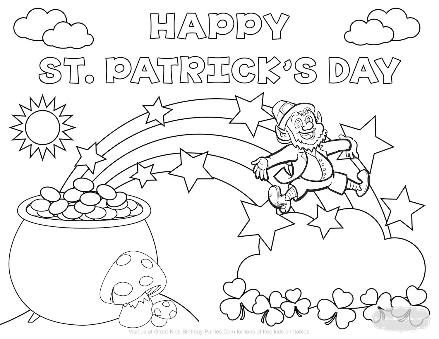Saint Patrick S Day Coloring Pages - Coloring Pages For Kids St - Free Printable Saint Patrick Coloring Pages