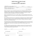 Sample Non Disclosure Agreement | Confidentiality Agreement Sample   Free Printable Non Disclosure Agreement Form