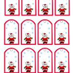 Santa Claus And Snowflakes, Free Printable Christmas Gift Tags   Christmas Labels Free Printable Templates