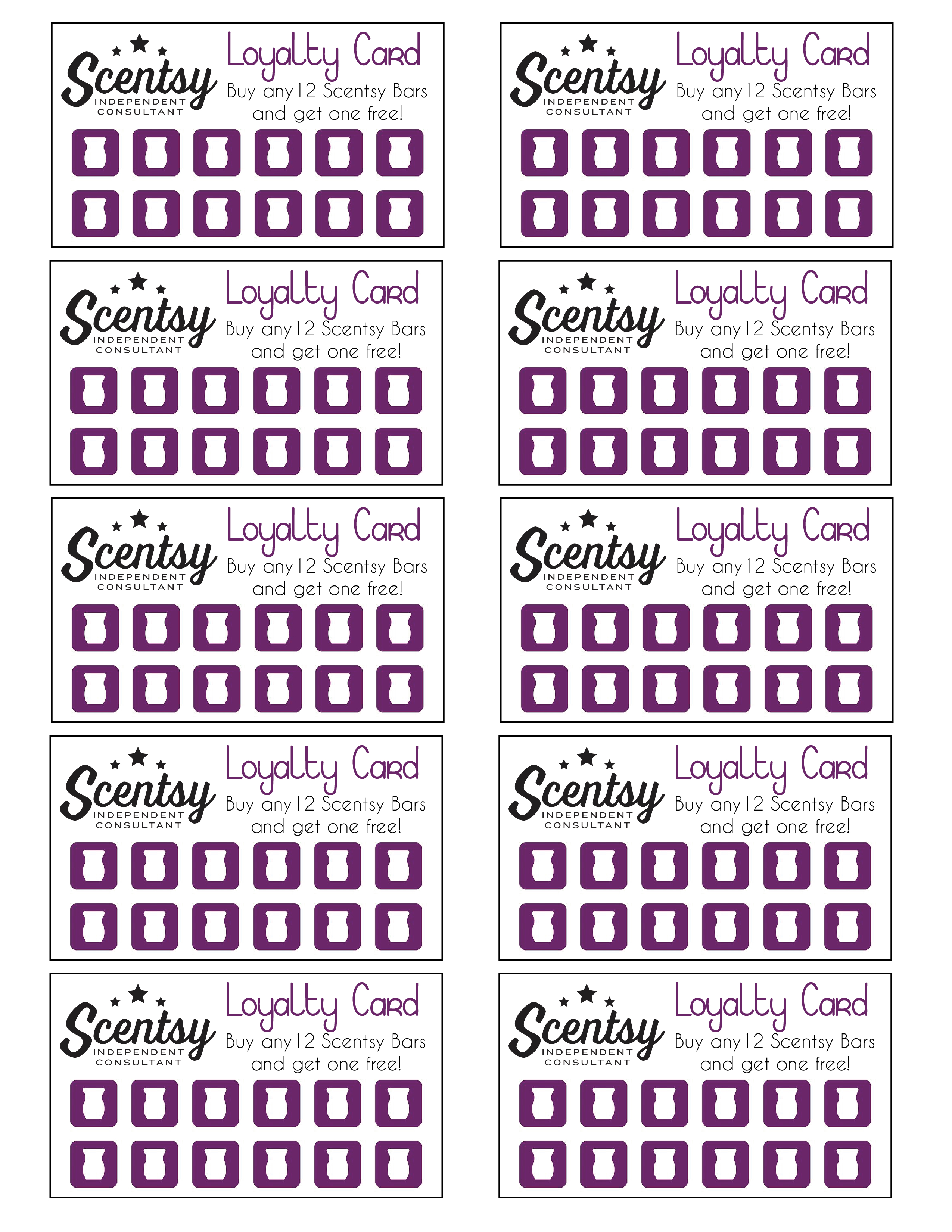 Scentsy Loyalty Card … | Scentsy In 2019… - Free Printable Scentsy Business Cards