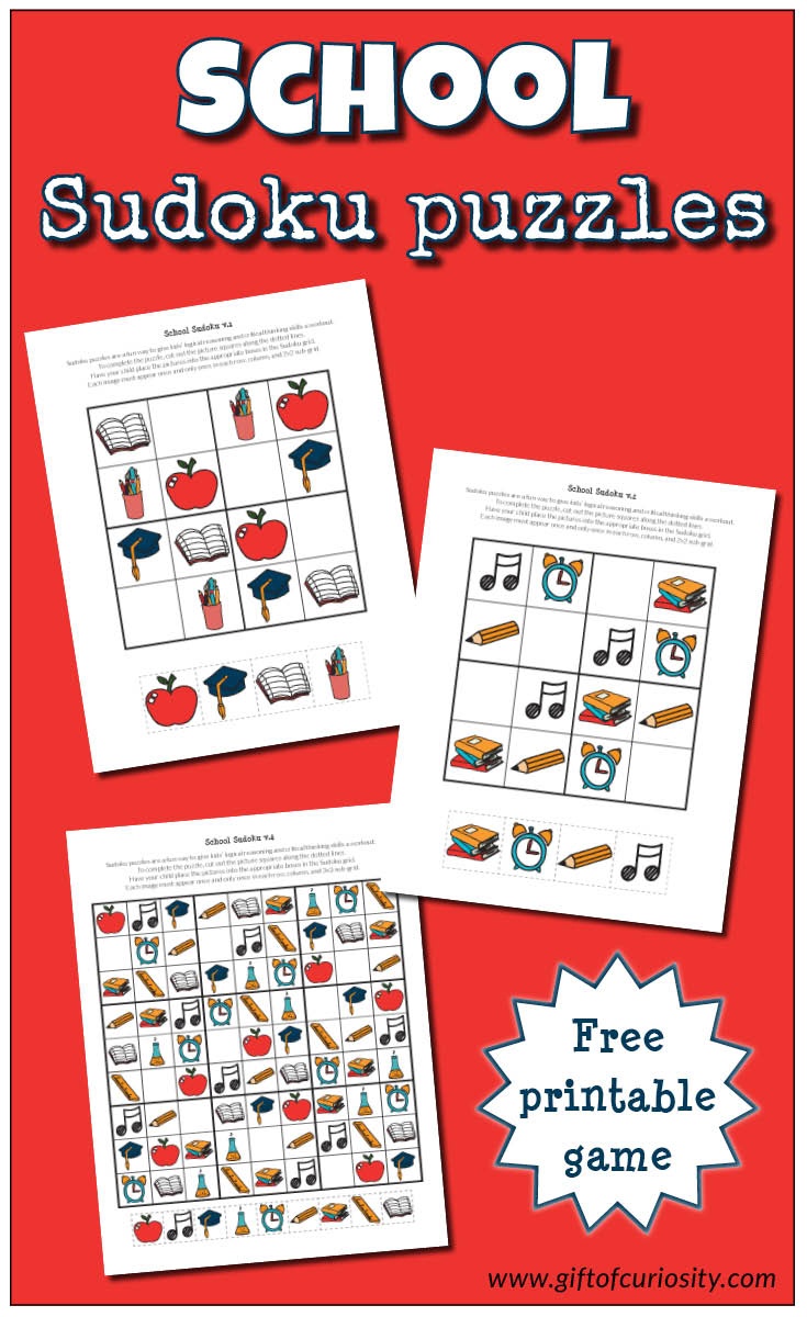 School Sudoku Puzzles {Free Printables} - Gift Of Curiosity - Free Printable I Spy Puzzles