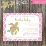 Sea Turtle Baby Shower Invitation & Banner Package   Girl Printable   Free Printable Turtle Baby Shower Invitations