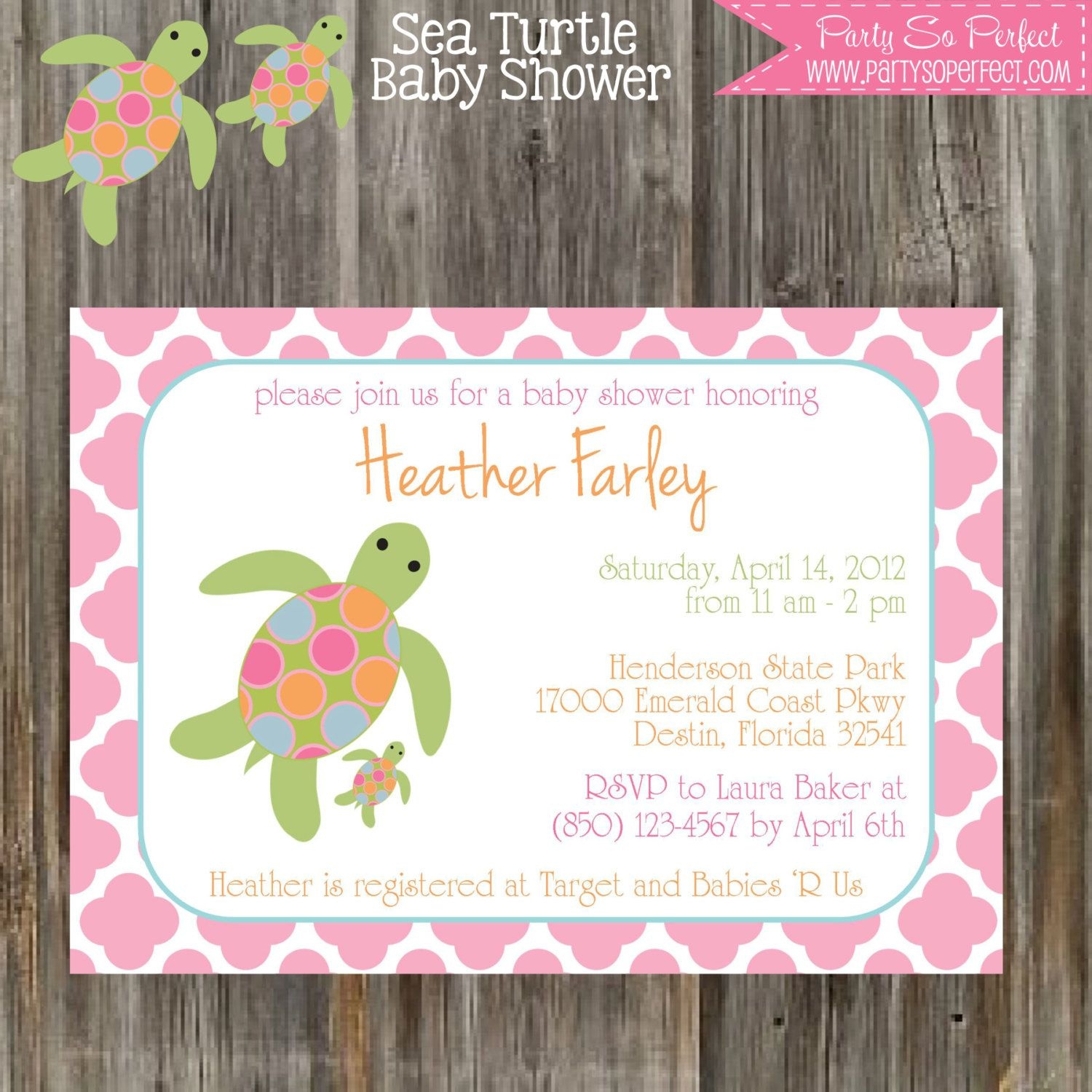 Sea Turtle Baby Shower Invitation &amp;amp; Banner Package - Girl Printable - Free Printable Turtle Baby Shower Invitations