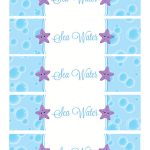 Sea Water Water Bottle Labels | Holiday   Birthday Party In 2019   Free Printable Little Mermaid Water Bottle Labels