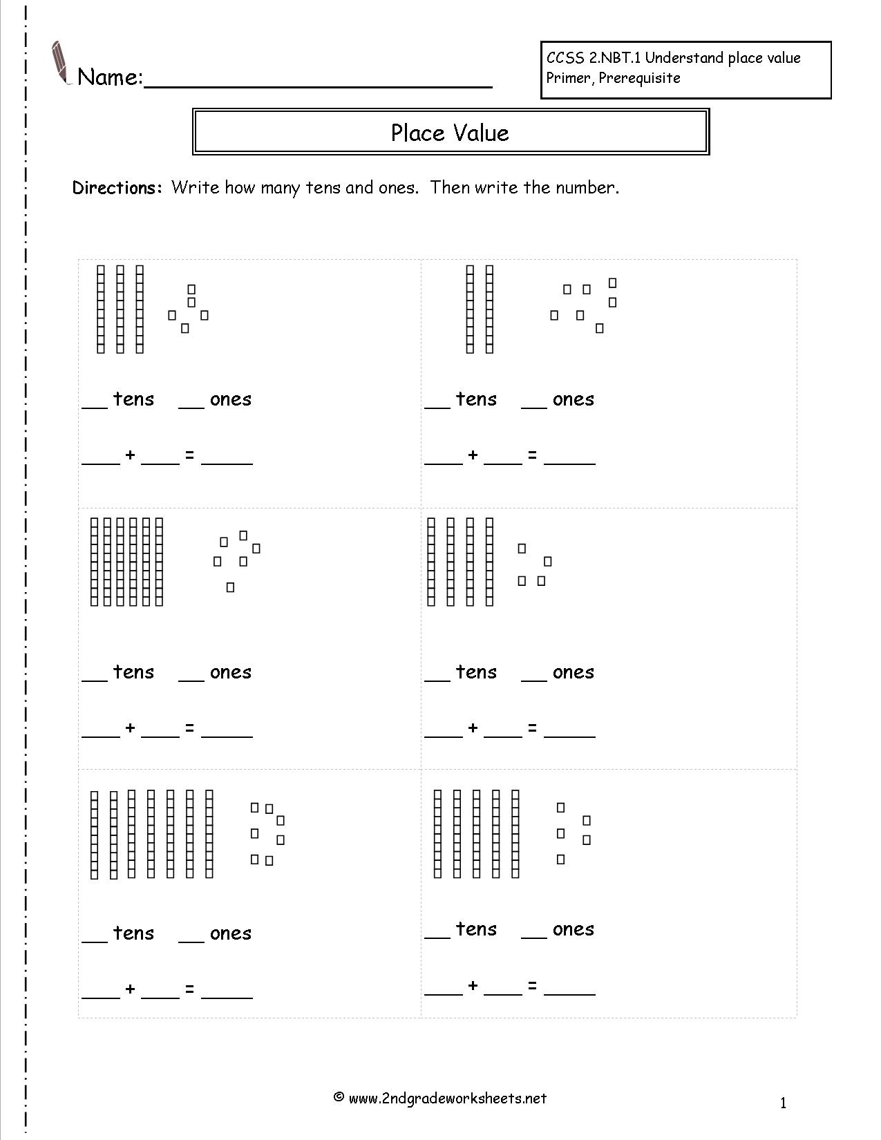 Second Grade Place Value Worksheets - Free Printable Base Ten Block Worksheets