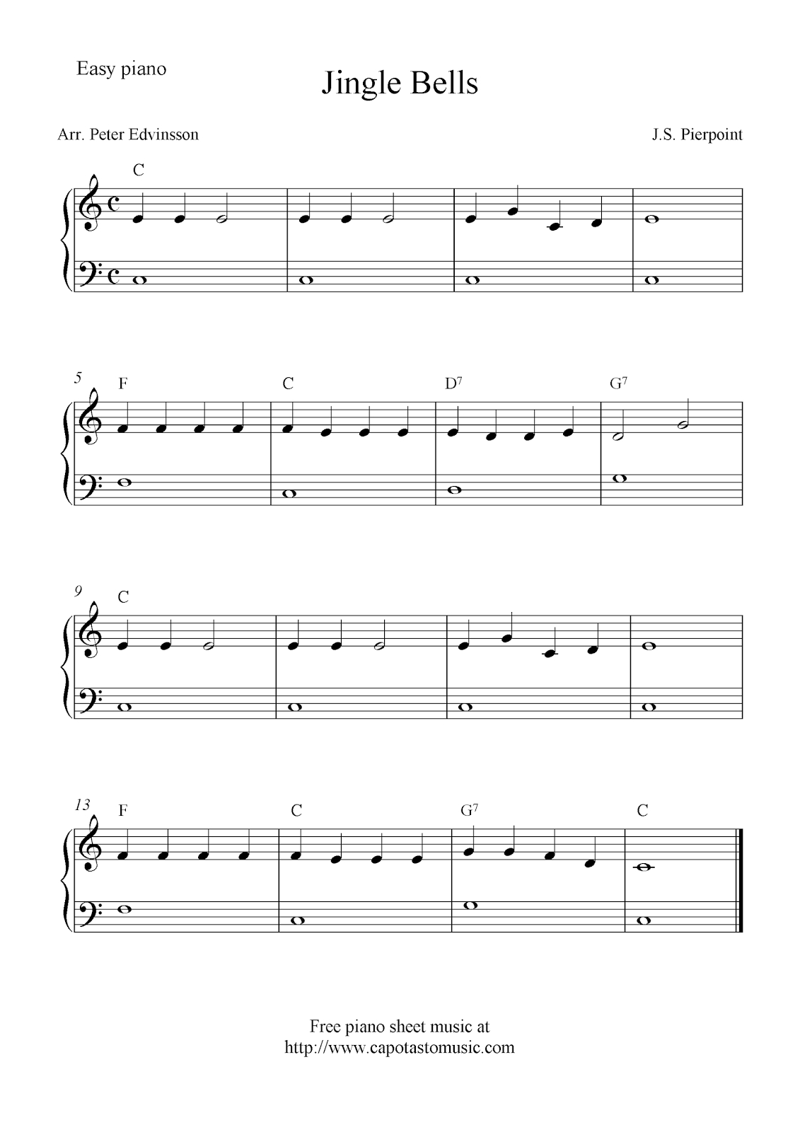 September 2011 - Free Christmas Piano Sheet Music For Beginners Printable