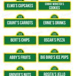 Sesame Street Food Labels Name Tag Printable Elmo Abby | Etsy   Free Printable Sesame Street Food Labels