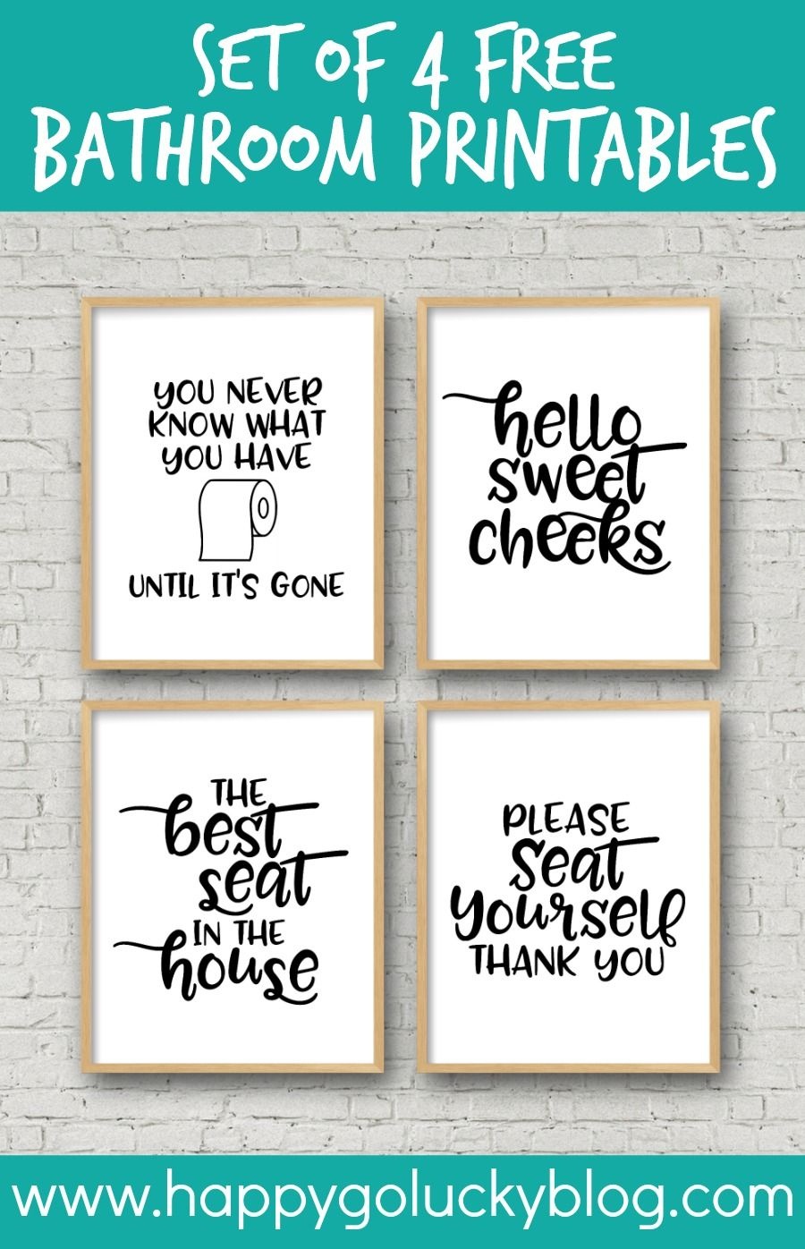 Set Of 4 Printable Bathroom Signs | Crafts-Printables | Funny - Free Printable Flush The Toilet Signs