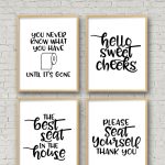 Set Of 4 Printable Bathroom Signs | Crafts Printables | Funny   Free Printable Funny Signs