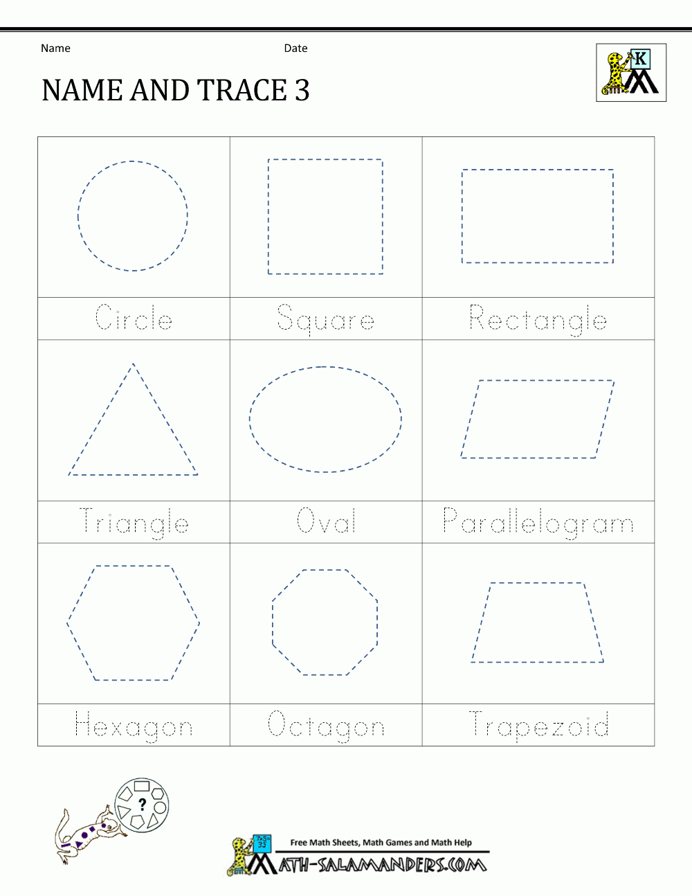 Shape Tracing Worksheets Kindergarten - Free Printable Shapes Worksheets For Kindergarten