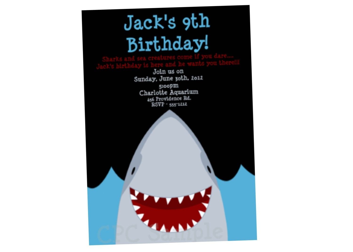 Shark Birthday Invitations - Anarchistshemale - Shark Invitations Free Printable