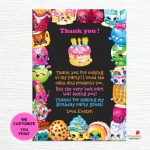 Shopkins Thank You Cards Shopkins Birthday Thank You Notes | Etsy   Free Printable Shopkins Thank You Cards