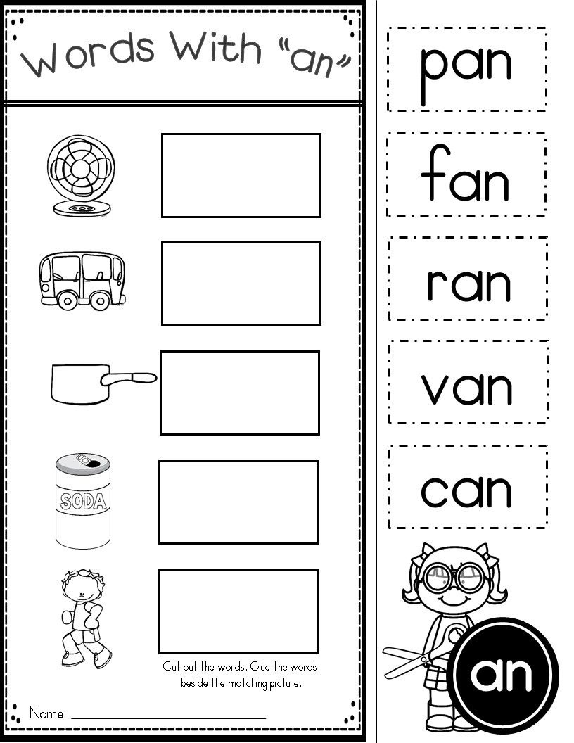 Short A Phonics Practice Printables For Word Families (At, An, Ap - Free Printable Word Family Worksheets For Kindergarten