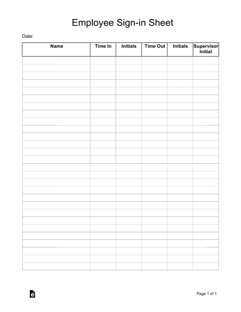 Sign In And Out Sheet For Employees - Demir.iso-Consulting.co - Free Printable Sign In And Out Sheets