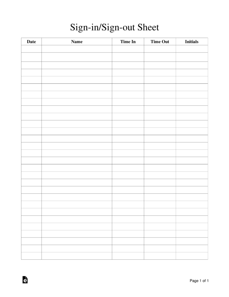 Sign In And Sign Out Sheet - Demir.iso-Consulting.co - Free Printable Sign In And Out Sheets