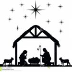 Silhouette Three Wise Kings Manger Design Isolated Vector | Soidergi   Free Printable Nativity Silhouette