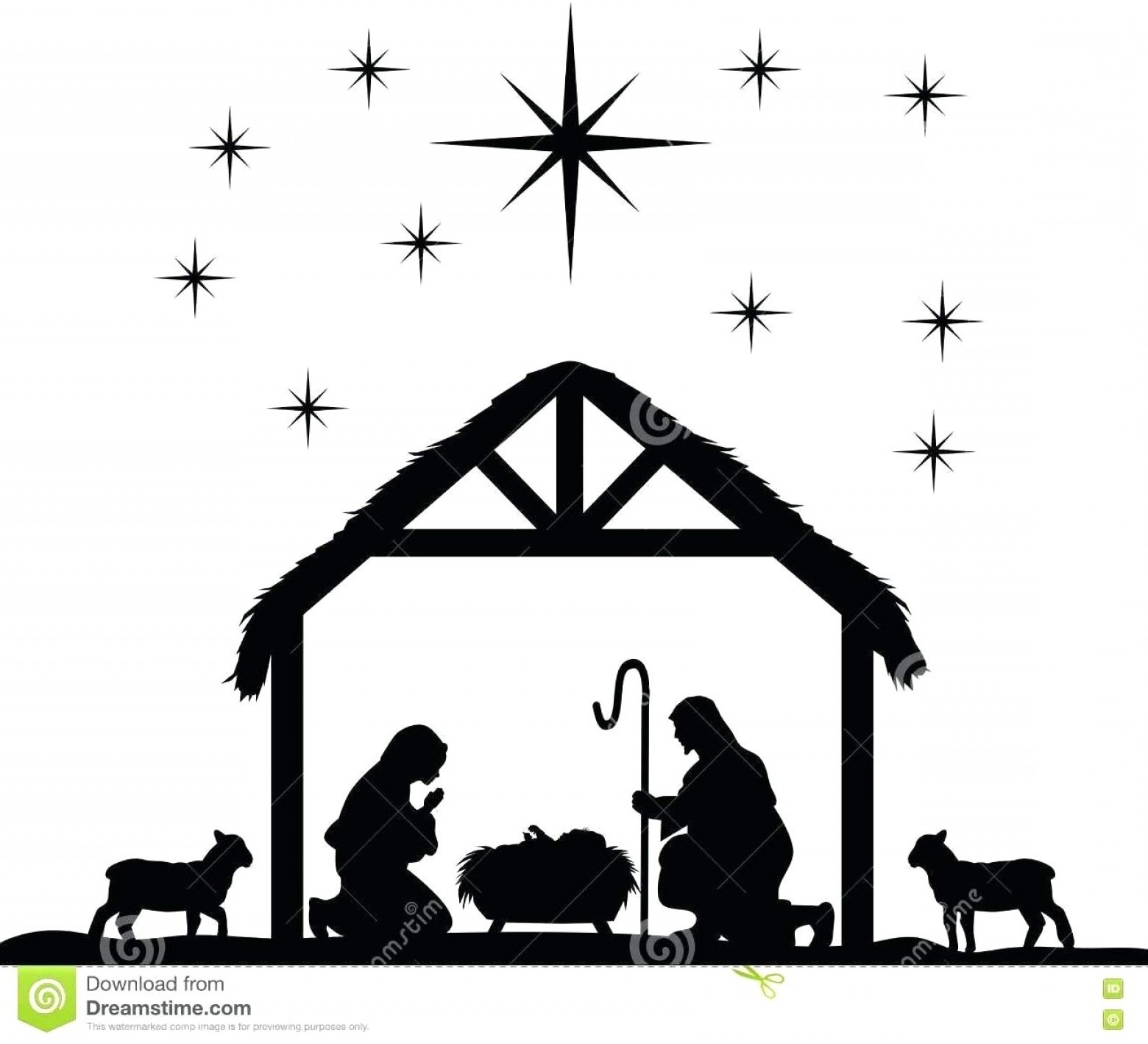 Silhouette Three Wise Kings Manger Design Isolated Vector | Soidergi - Free Printable Nativity Silhouette