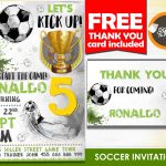Soccer Birthday Invitation   "soccer Invitation" Watercolor Soccer Party  Invite, Soccer Invite, Soccer Party Chalkboard, Instant Download   Free Printable Soccer Thank You Cards