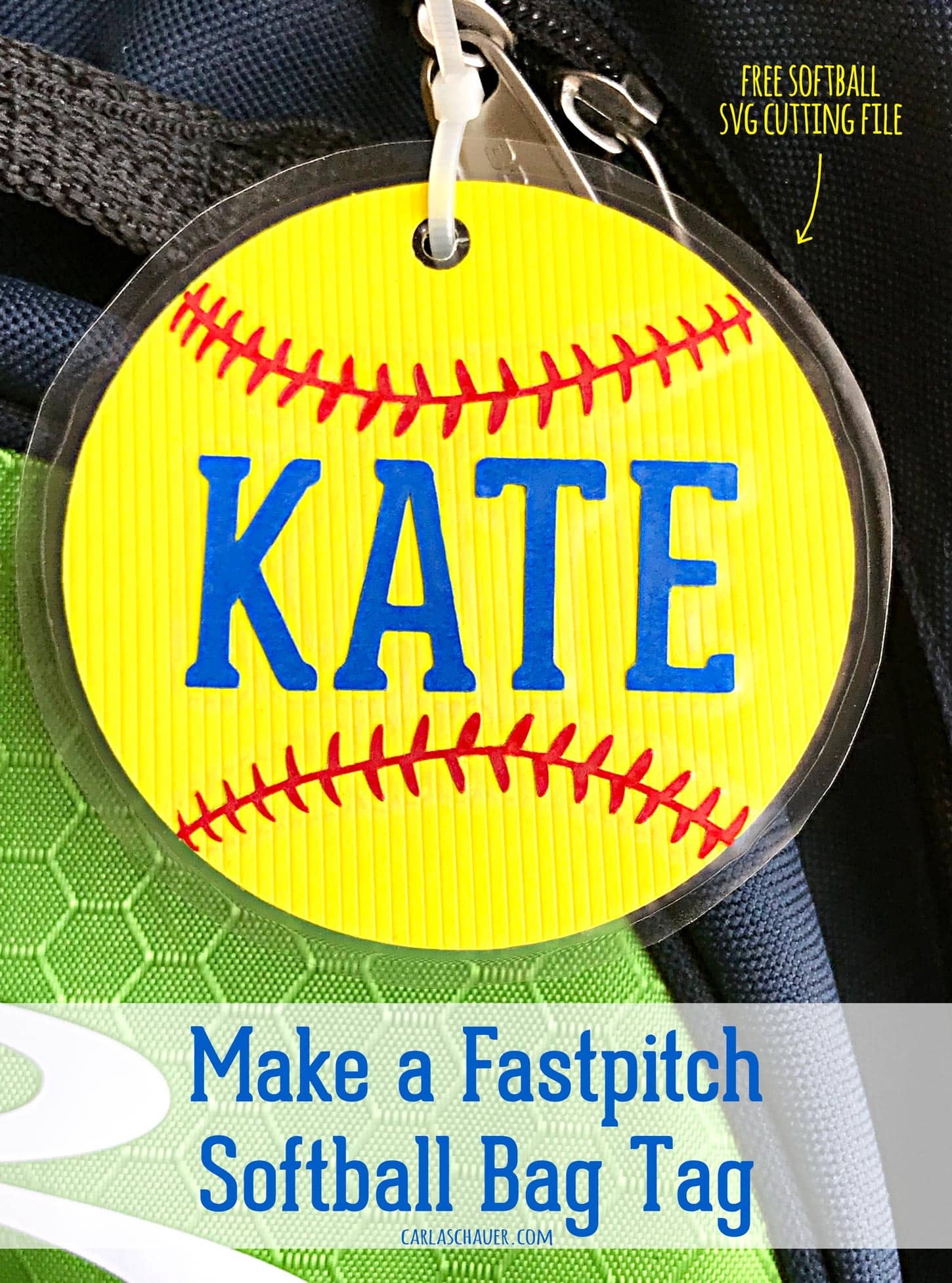 Softball Craft: Make A Softball Bag Tag | Carla Schauer Designs - Free Printable Softball Pictures