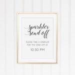 Sparkler Sign Printable Sparkler Send Off Sign Wedding | Etsy   Free Printable Wedding Sparkler Sign