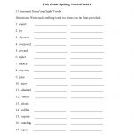 Spelling Worksheets | Fifth Grade Spelling Worksheets   Free Printable Spelling Worksheets For 5Th Grade
