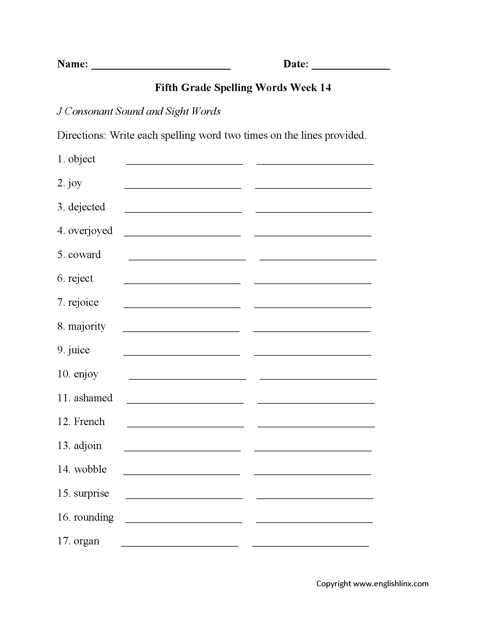 5Th Grade Spelling Words Worksheets Briefencounters Free Printable 