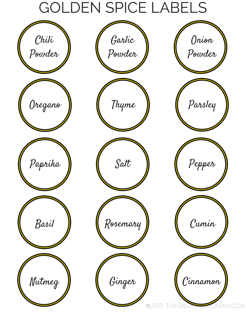 Spice Organizing Ideas And Free Labels - The Organized Dream - Free Printable Spice Labels