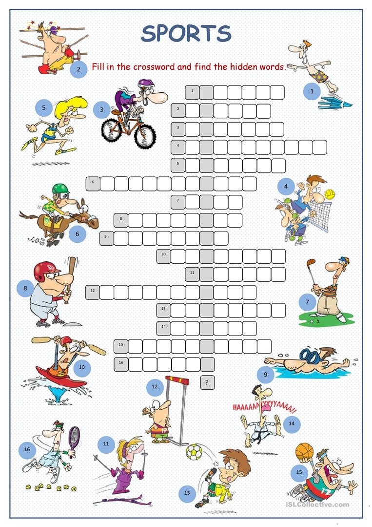 Free Printable Sports Crossword Puzzles Free Printable A to Z