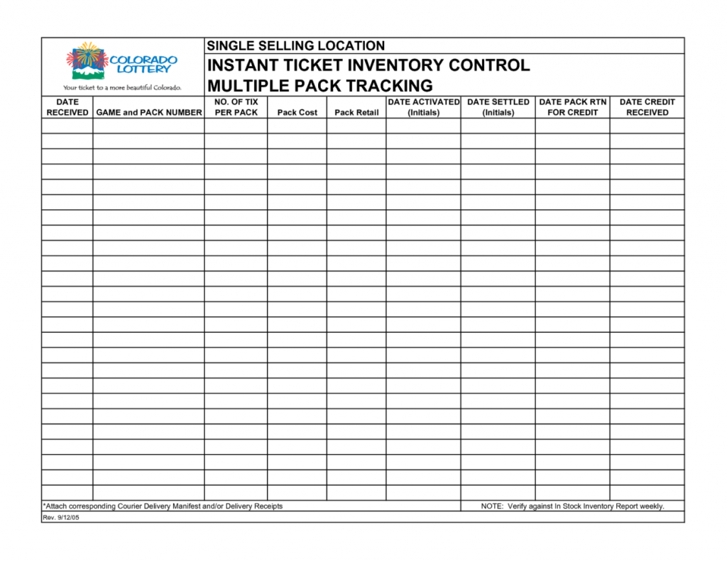 simple inventory sheet