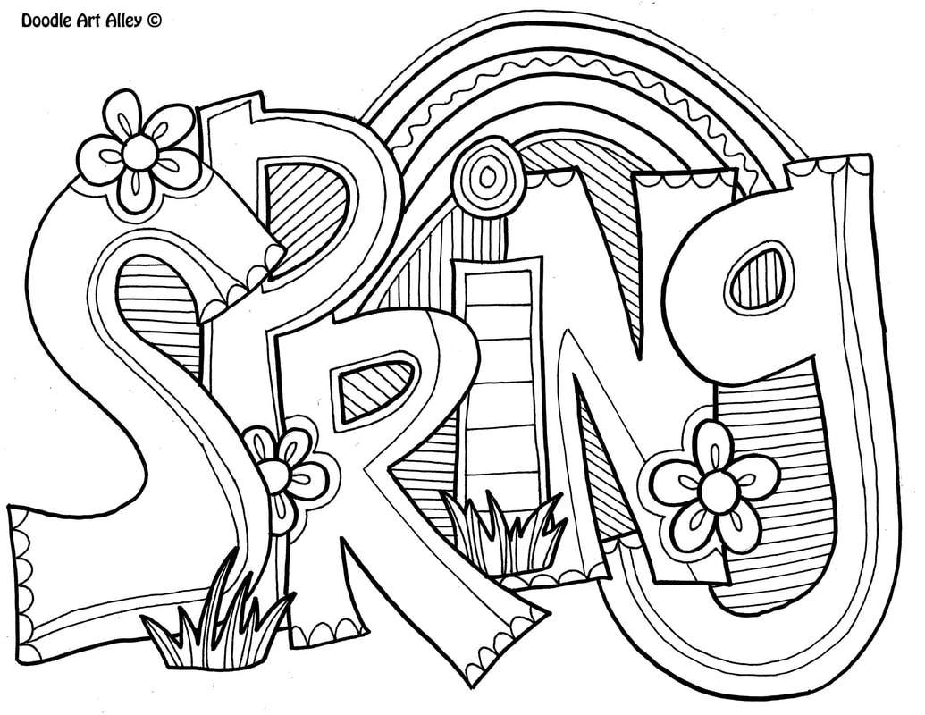 Spring Coloring Pages - Doodle Art Alley - Free Printable Doodle Art Coloring Pages