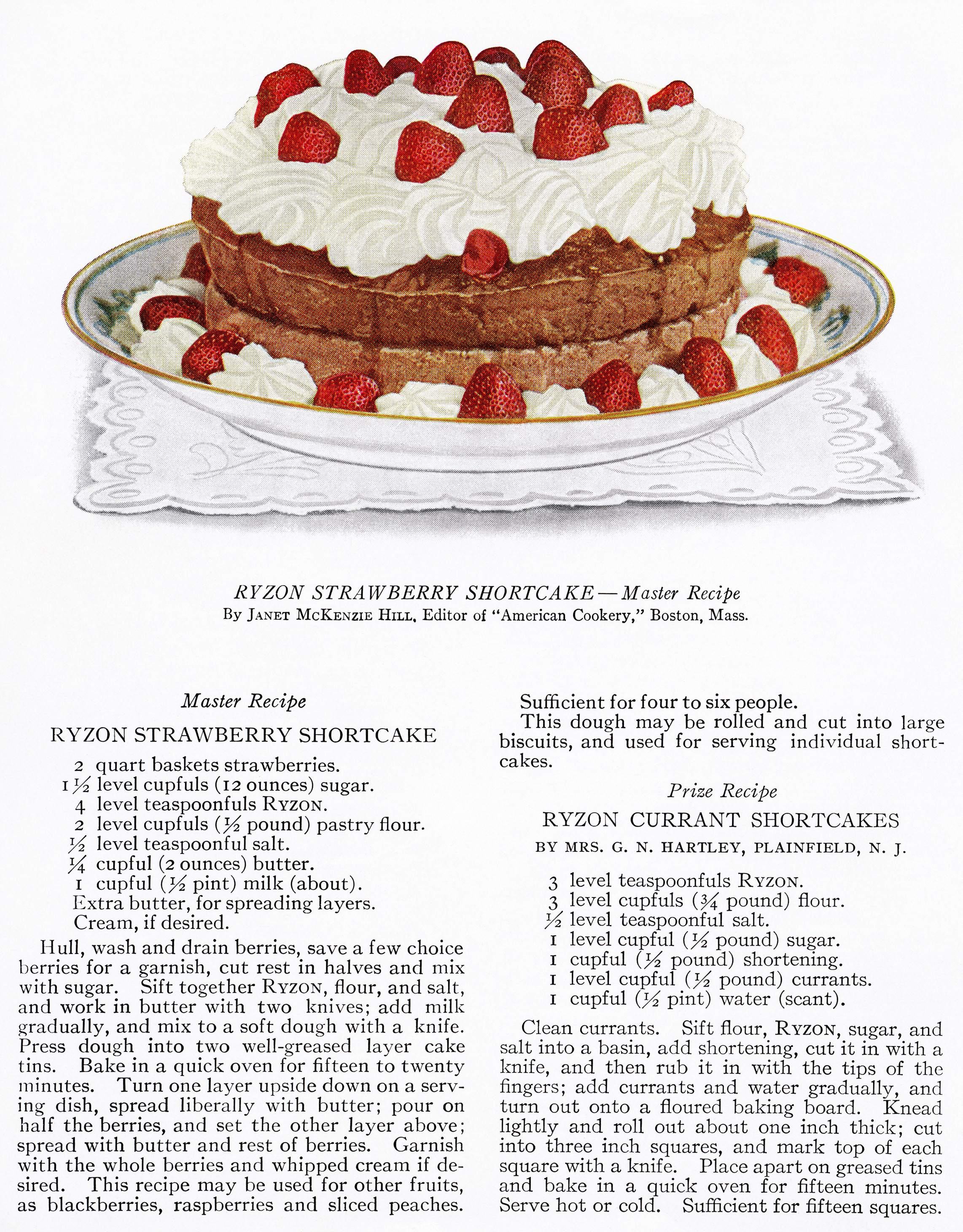 Strawberry Shortcake ~ Free Vintage Food Image - Old Design Shop Blog - Free Printable Dessert Recipes