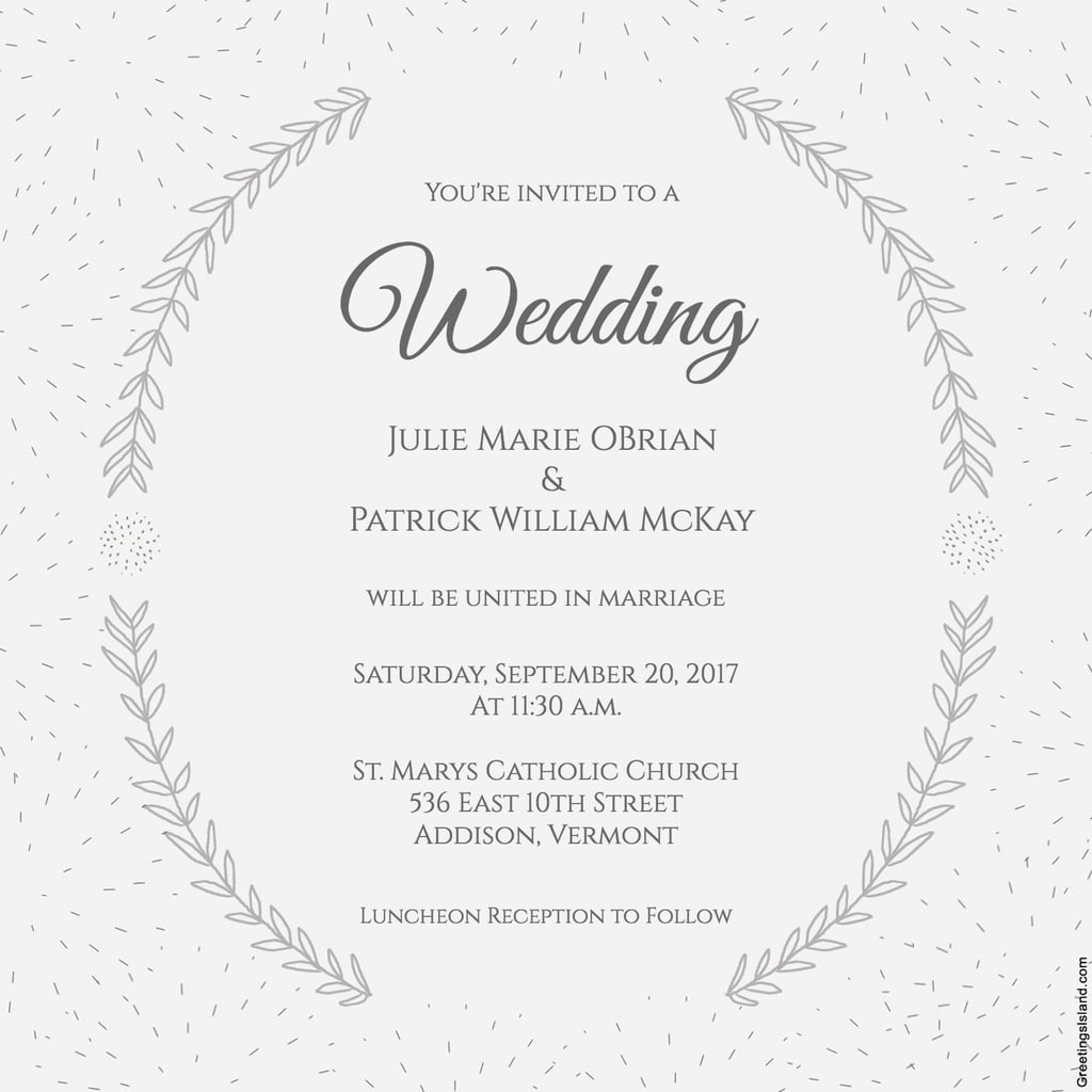 Stylized Laurels Wedding Invitation | Free Printable Wedding - Free Printable Wedding Invitations With Photo