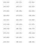 Subtracting Integers From ( 9) To ( 9) (All Numbers In Parentheses   Free Printable Integer Worksheets Grade 7
