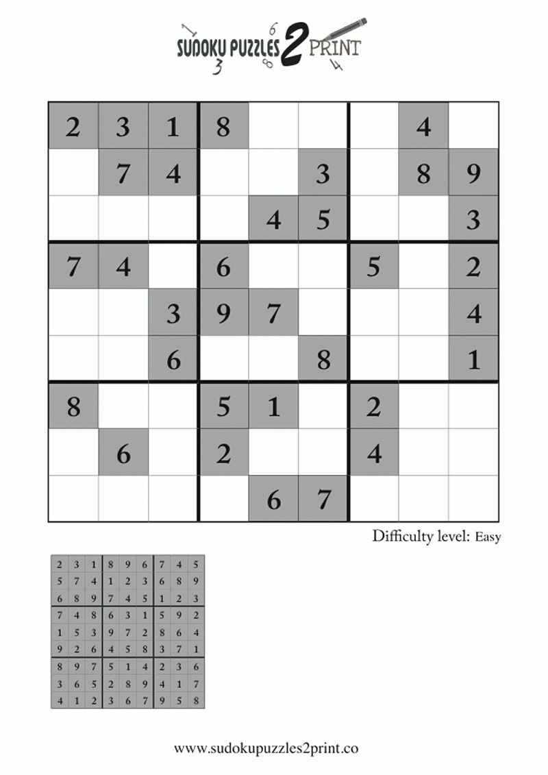 easy sudoku 1 answers