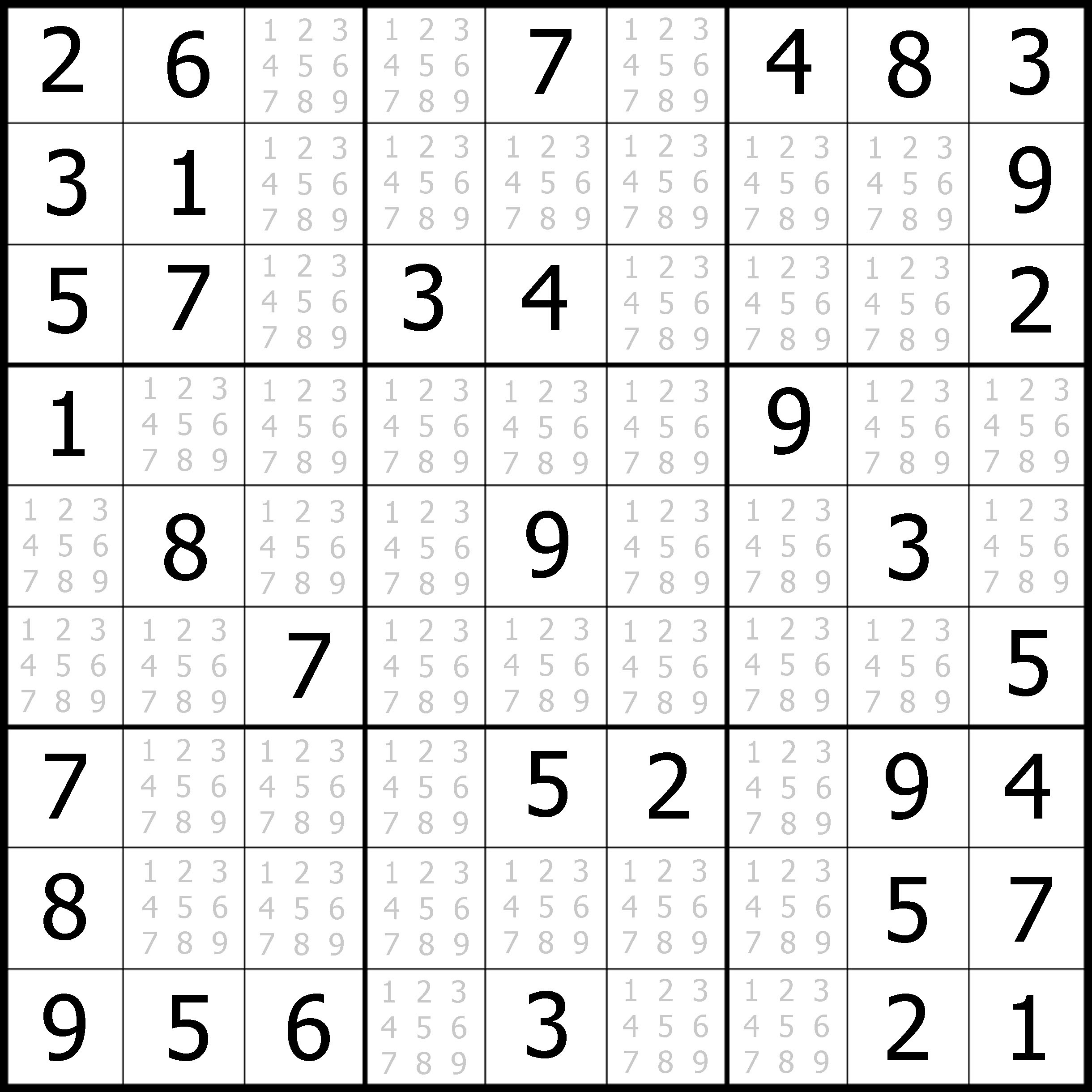 Example Sudoku With Answer