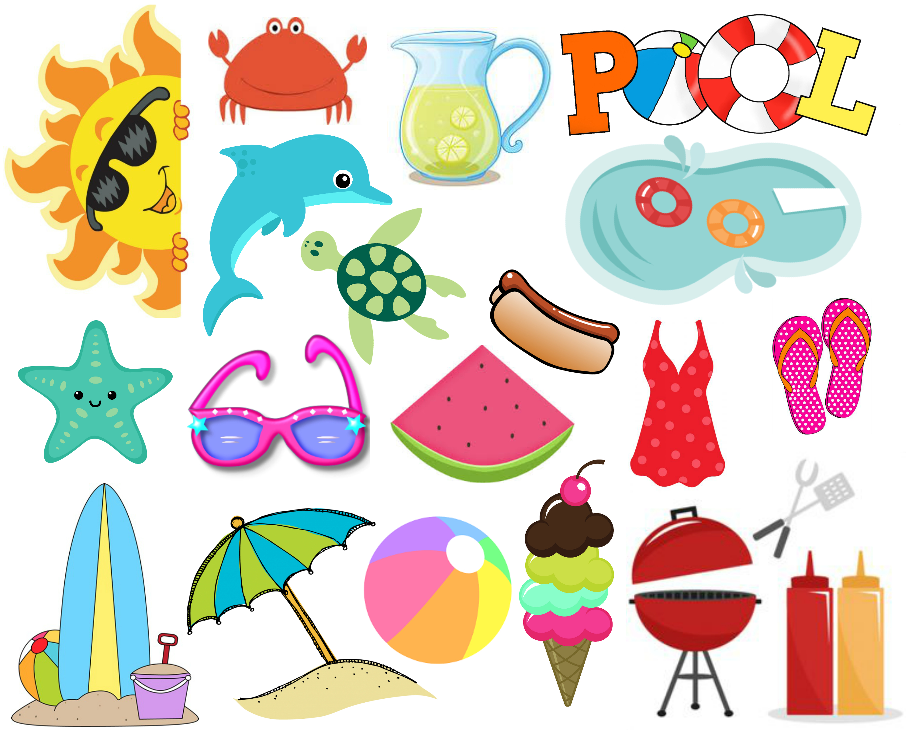 Free Printable Summer Clip Art Printable Templates by Nora