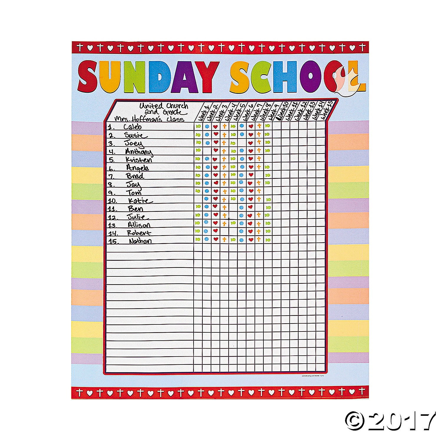 Attendance Chart Children's Church Attendance Chart, Sunday Free