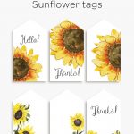 Sunflower Tags | Printables | Free Printable Gift Tags, Teacher Gift   Free Printable Sunflower Stationery