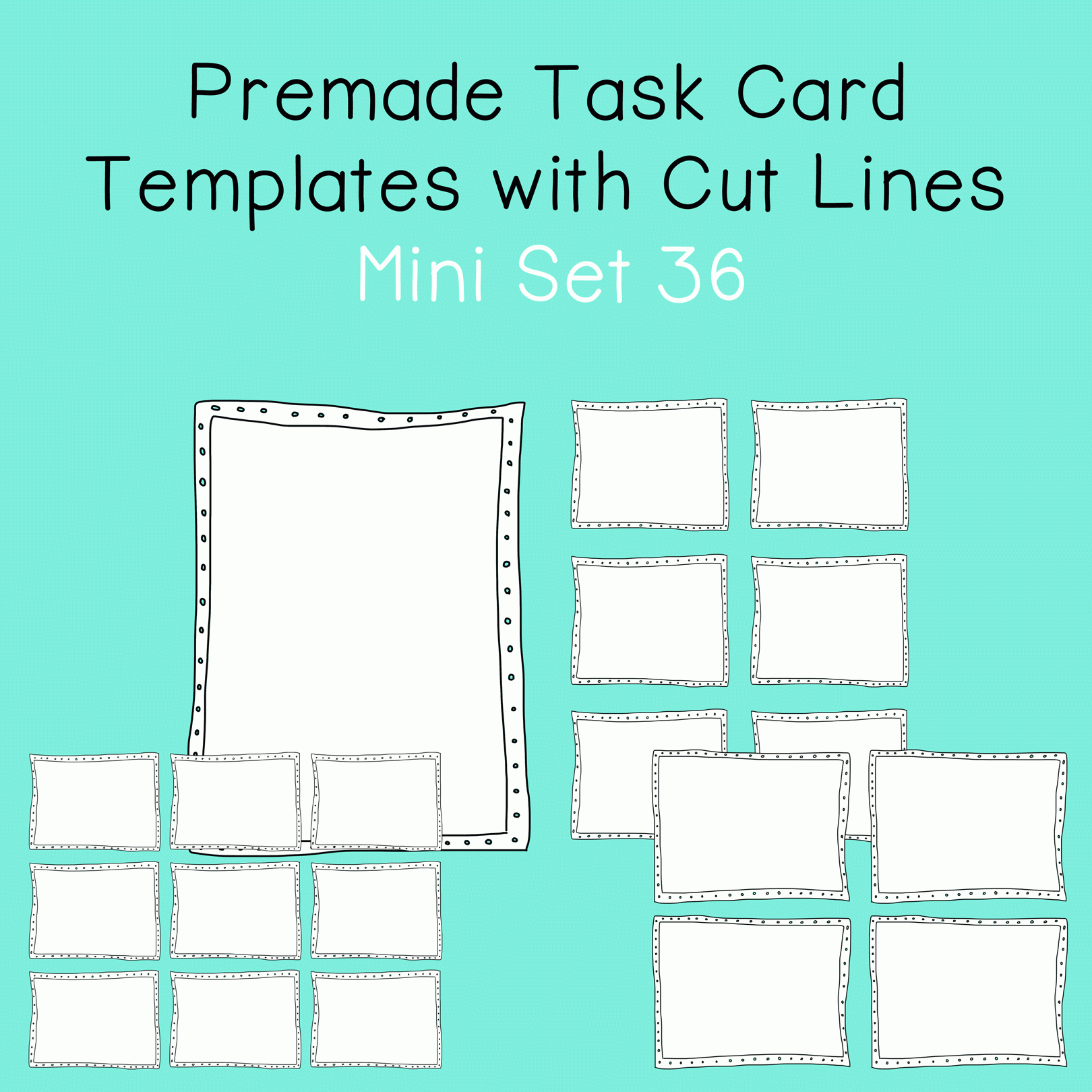 Task Card Template - Mini Set 36 - Frames - Borders, $ | Tpt Misc - Free Printable Blank Task Cards