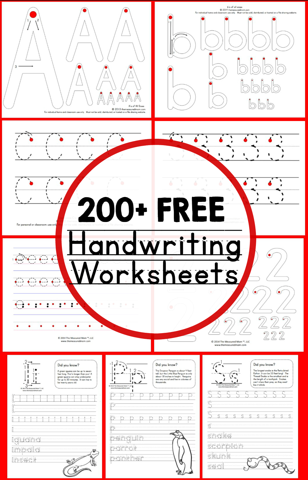 Teaching Handwriting - The Measured Mom - Free Printable Handwriting Sheets For Kindergarten