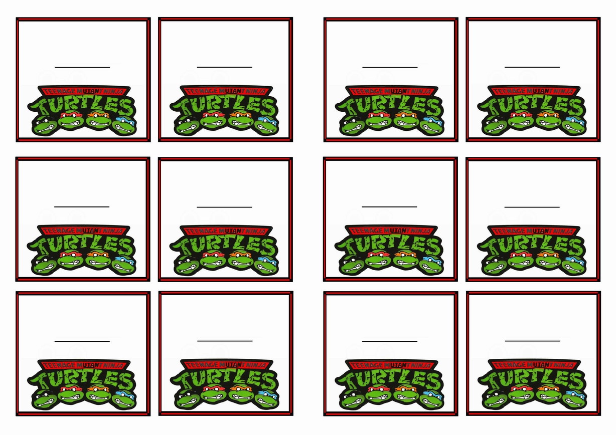 Teenage Mutant Ninja Turtles Name Tags | Birthday Printable - Free Printable Teenage Mutant Ninja Turtle Cupcake Toppers